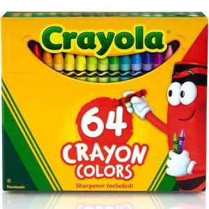 Crayola Crayons Tuck Box 64 Pack with Built In Sharpener