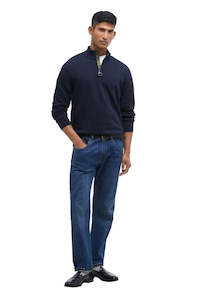 Cotton Half Zip Knitted Jumper