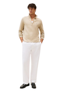 Tommy Hilfiger: Performance Regular Fit Quarter-Zip Sweatshirt - Sandalwood
