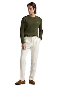 Knitwear Sweatshirts: Cotton Crewneck Sweater - New Olive
