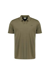 Polos Tees: Polo V Solid Stretch - Dark Moss