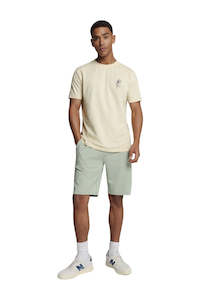 T-Shirt Crewneck Slub Placed Prints - Offwhite