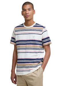 Polos Tees: Aickmen Tailored Striped T-Shirt - Whisper White