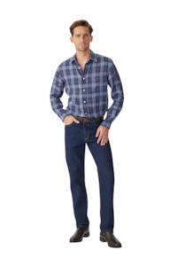 Shirts Long Sleeved: Robe Regular Linen Shirt - Navy Blue