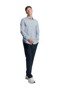 Shirts Long Sleeved: Shirt Stretch Allover Print - Seablue