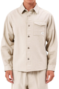 A5 Toretto Canvas Shacket - Flat White