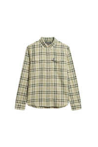 Merchant Linen Check Shirt - Green Check