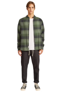 Shirts Long Sleeved 1: Kennedy Check Shirt - Cypress Green