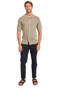 Shirts Short Sleeved 1: Gatsby Knit Polo - Desert Sage