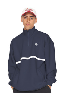 Mens Club 1/4 Zip Crew - Navy/Chalk