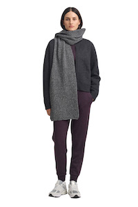 Rib Knit Scarf - Black White