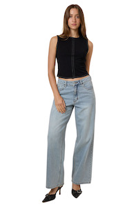 Womens Fashion Denim: Dopamine Billie Low Jean - Dusk
