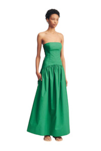 Womens Fashion Dresses: Maiori Lace Up Strapless Maxi Dress