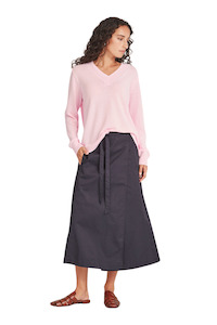 Womens Fashion Knitwear Sweatshirts: Carnival V Neck Sweater - Pink Sorbet