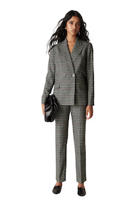 Womens Fashion Pants Trousers Leggings: Lennon Check Pant - Green Check