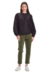 Womens Fashion Pants Trousers Leggings: Cord Cuffed Hepburn Pant
