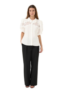 Womens Fashion Shirts Blouses: Urith Blouse - Egret