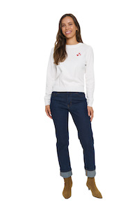 Womens Fashion Tees Tanks Tops: Valentina Pullover - Ice