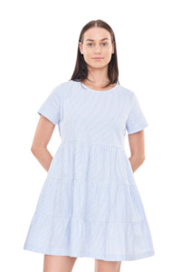 Womens Jetz Dresses: Cruise Milly Dress - Ice Blue Stripe