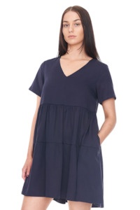 Cali V Neck Dress - Midnight