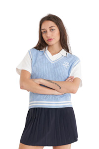 Diamond Crop Vest - Club Blue