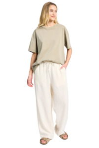 Womens Jetz Pants: Riviera Linen Pant - Light Almond
