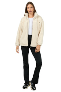 Womens Jetz Sweatshirts Hoodies Knits: Newport Zip Thru Teddy