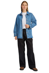 Womens Jetz Tees Tops: Dolores Denim Overshirt