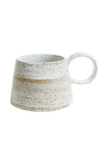 Dining Mugs Cups: Large Handle Mug - Ceylon White