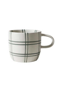 Dining Mugs Cups: Green Linear Cat's Pyjamas Mug