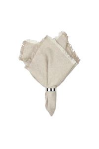 Dining Table Linen: Elouise Napkin - Off White, Taupe