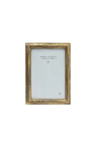 Living Clocks Frames: Hammered Gold Photo Frame