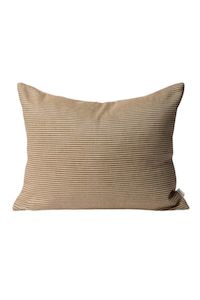 Living Cushions Throws: Reversible Pinstripe Cushion Cover - Bronze/Coconut