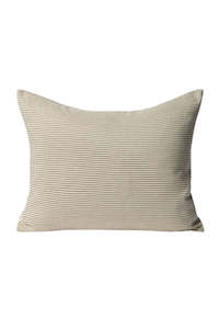 Reversible Pinstripe Cushion Cover - Ivy/Coconut