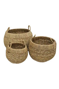 Living Furniture Storage: Seagrass Round Basket