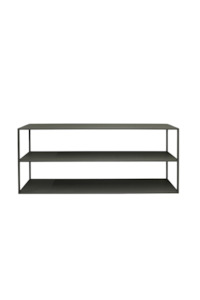 Living Furniture Storage: Ellis Low Profile Shelf - Greened Grey