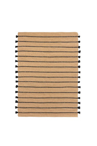 Living Rugs Mats: Ezra Rug - Natural, Black