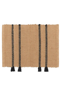 Ezra Door Matt - Natural, Black