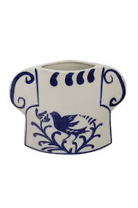 Living Vases Ornaments: Blanche Vase - White/Blue