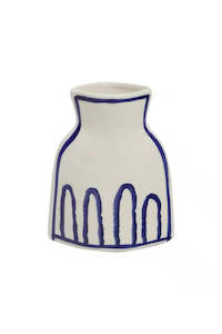 Living Vases Ornaments: Basile Vase - White/Blue
