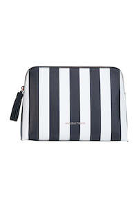 Large Vanity Bag - Black & White Stripe