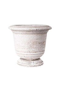 Living: Urn Planter Rustic White