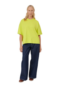 Kowtow: Oversized Boxy Tee - Fluro Yellow