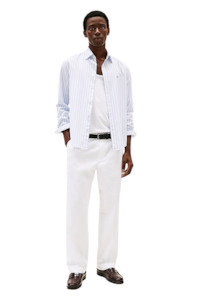 Flex Regular Fit Stripe Shirt - Sweet Blue/Optic White