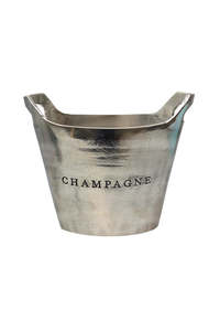 Aluminium Oval Champagne Bucket - Raw Silver