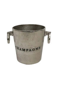 Aluminium Round Champagne Bucket - Raw Silver