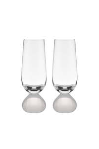 Zephyr White 2pk Champagne Glass