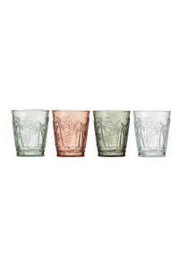 Panama Palm 4pk Glass Tumbler