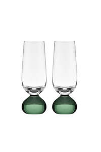 Zephyr Green 2pk Champagne Glass