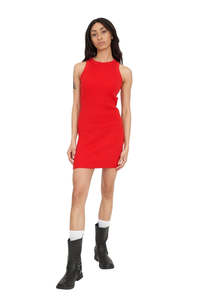 Huffer: Rogue Rib Mini Dress - Poppy